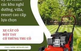 Lý do các khu nghỉ dưỡng ưa chuộng xe cắt cỏ đẩy tay có thu cỏ