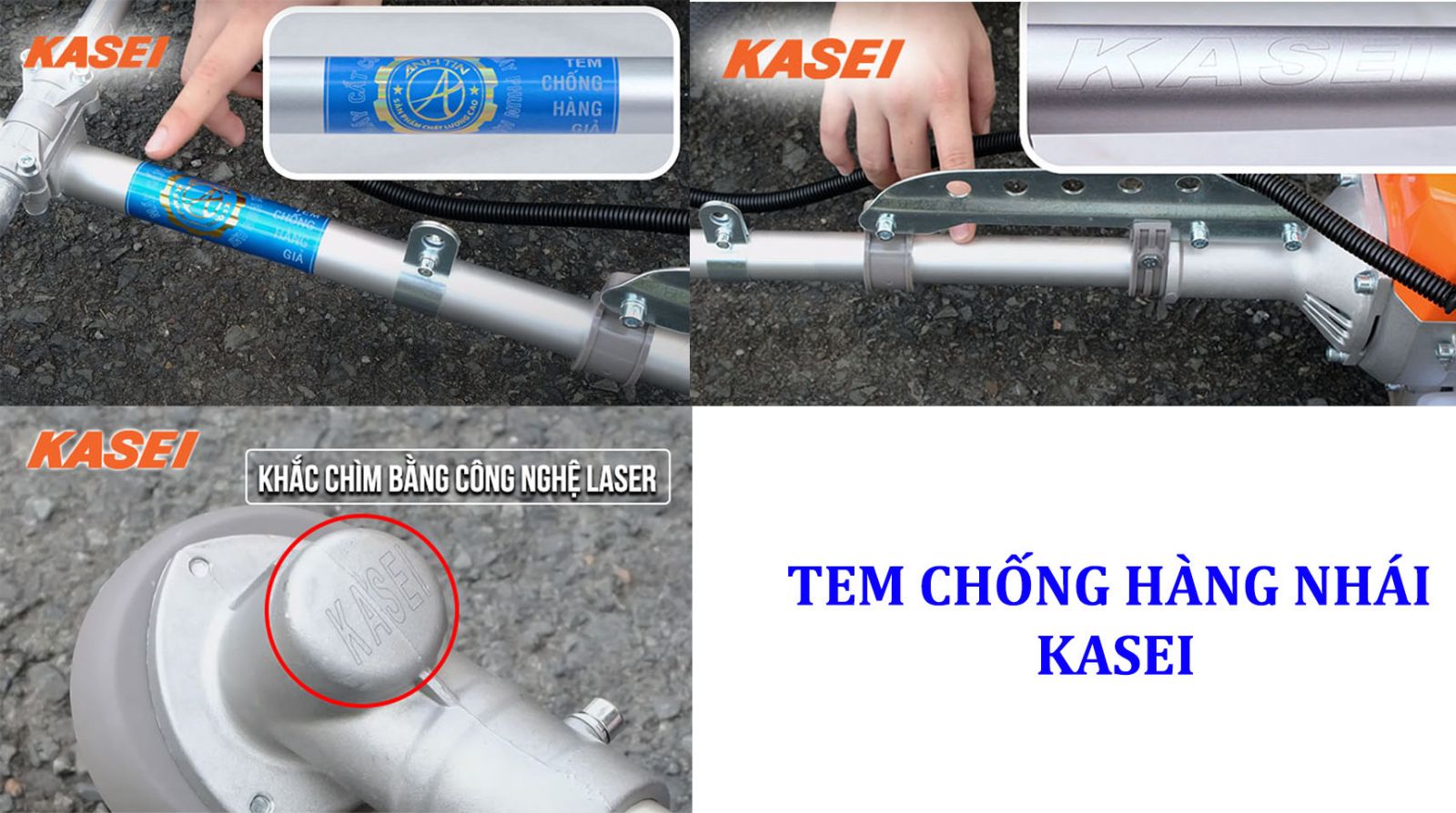 nhận biết hàng thật máy cắt cỏ kasei
