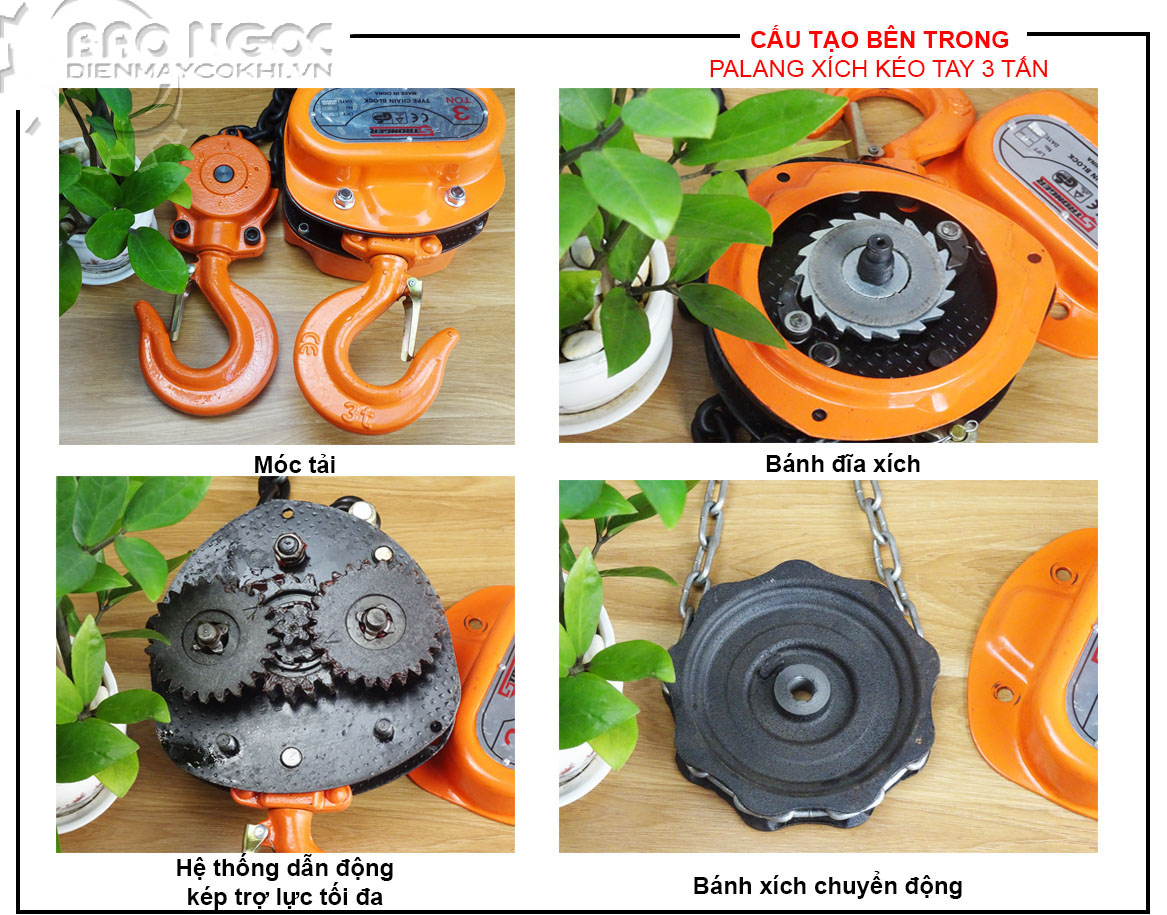 Đặc điểm palang xích kéo tay 3 tấn Nitto