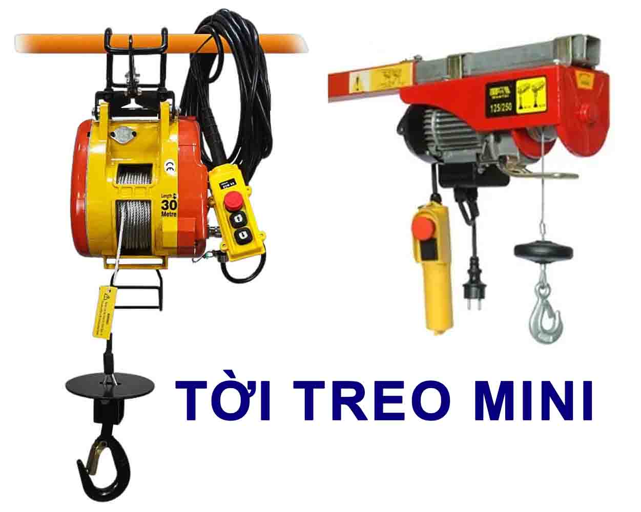 một số loại tời treo mini thường thấy